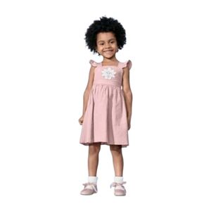 Victoria Beckham Dress 2T Blush Pink Pinafore Applique Ruffle Lined